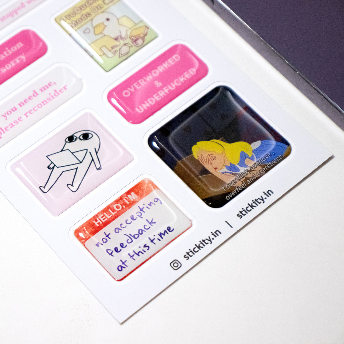 Overworked & Underwhelmed Sticker Pack