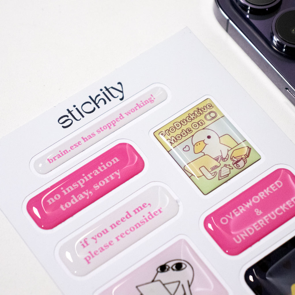 Overworked & Underwhelmed Sticker Pack