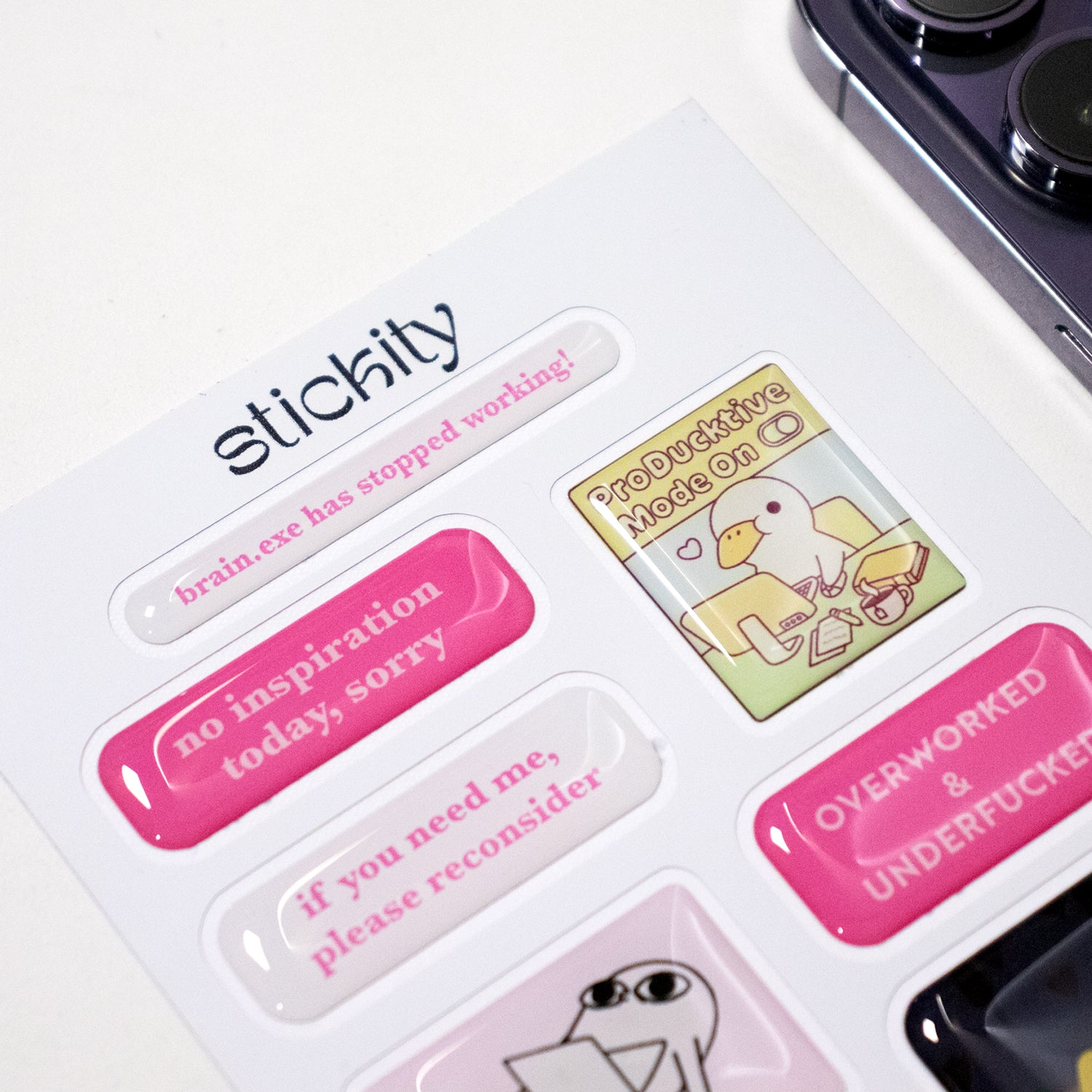 Overworked & Underwhelmed Sticker Pack