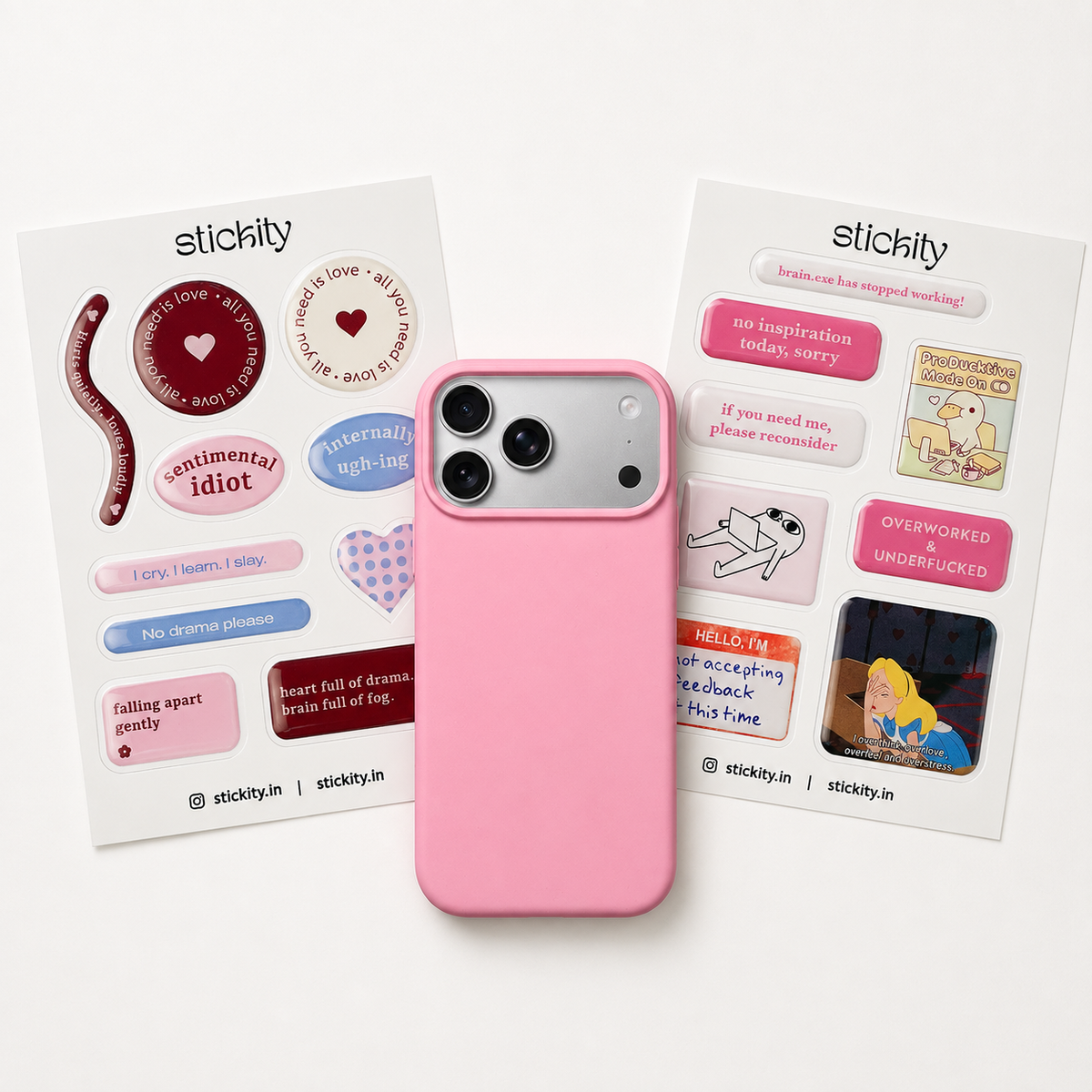 Corporate Breakdown iPhone case and two sticker pack bundle