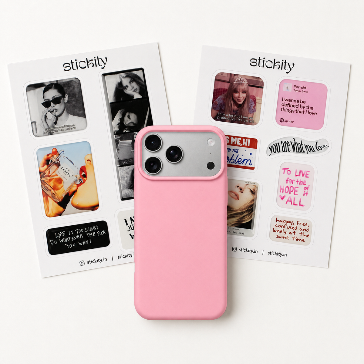 Pop Princess iPhone case and two sticker pack bundle
